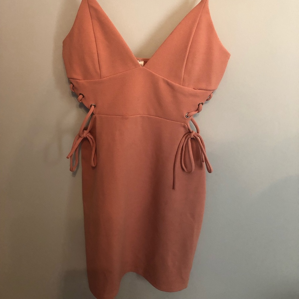 Peach Body Con Dress